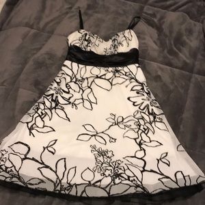 black and white party dress